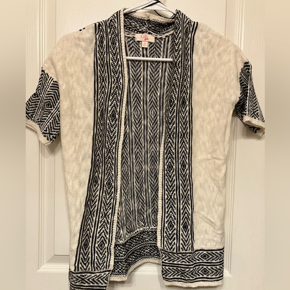 GB girls black and white cardigan size M